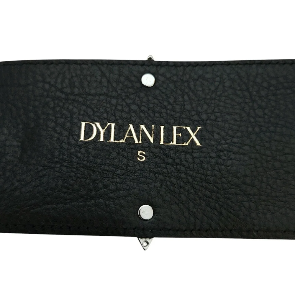 DYLAN LEX Romy black leather wide statement high waist medallion charm belt Sz S